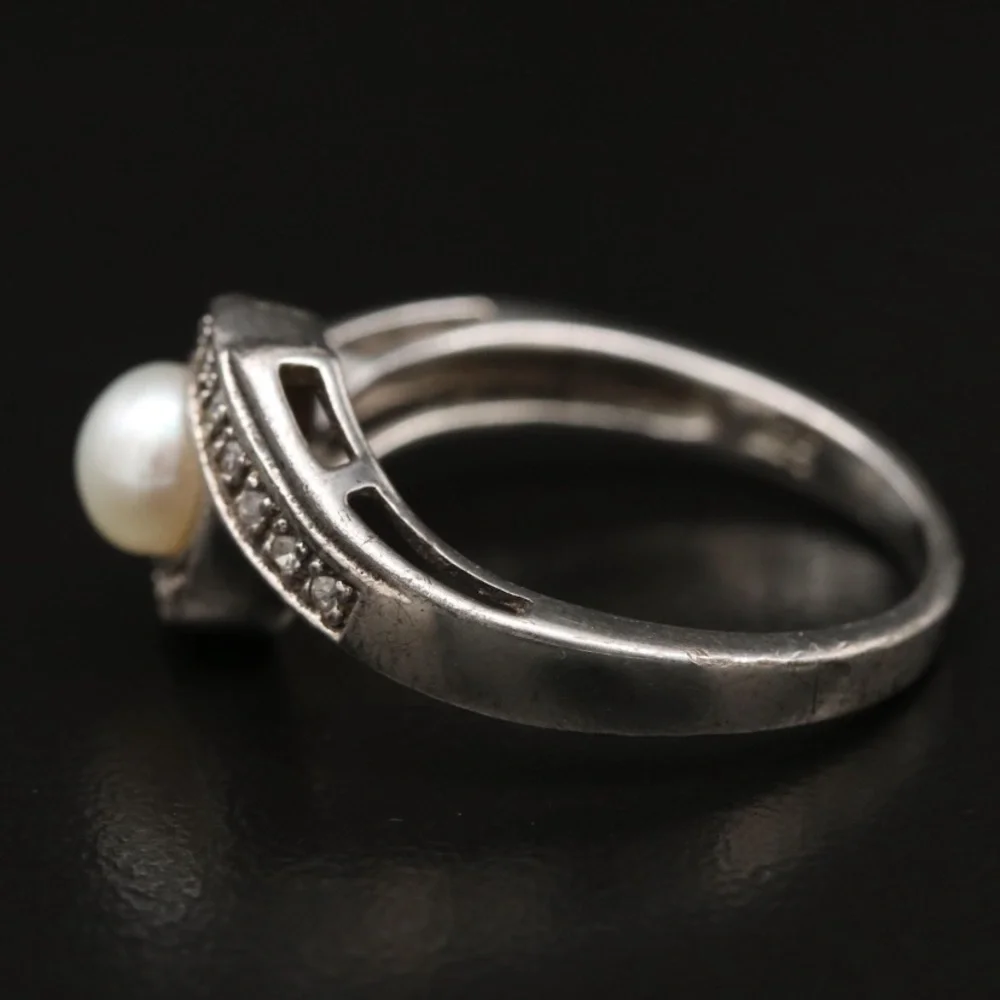 Sterling Silver and Cultured Pearl Ring